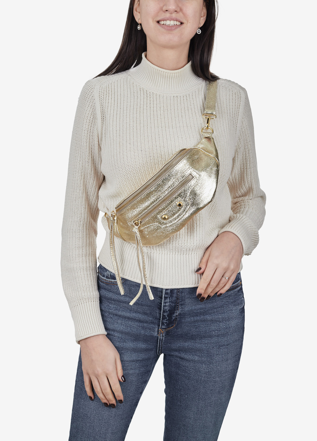 Поясная сумка кожаная женская (бананка) на пояс Regina Notte (257299123)