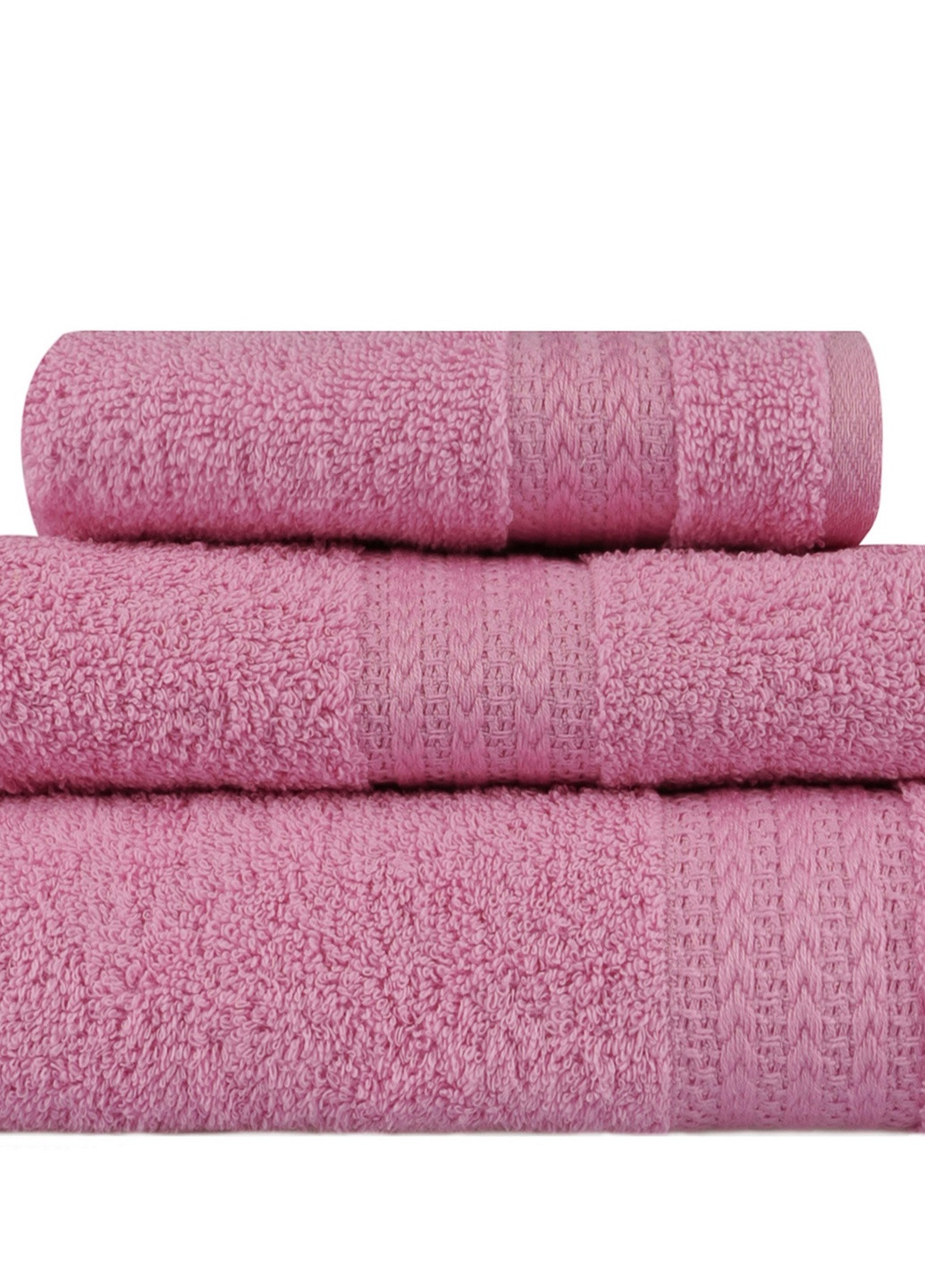 TURComFor набор турецких полотенец для ванной 3 шт (140x70 см, 90x50 см, 50х30 см ) розовый производство - Турция
