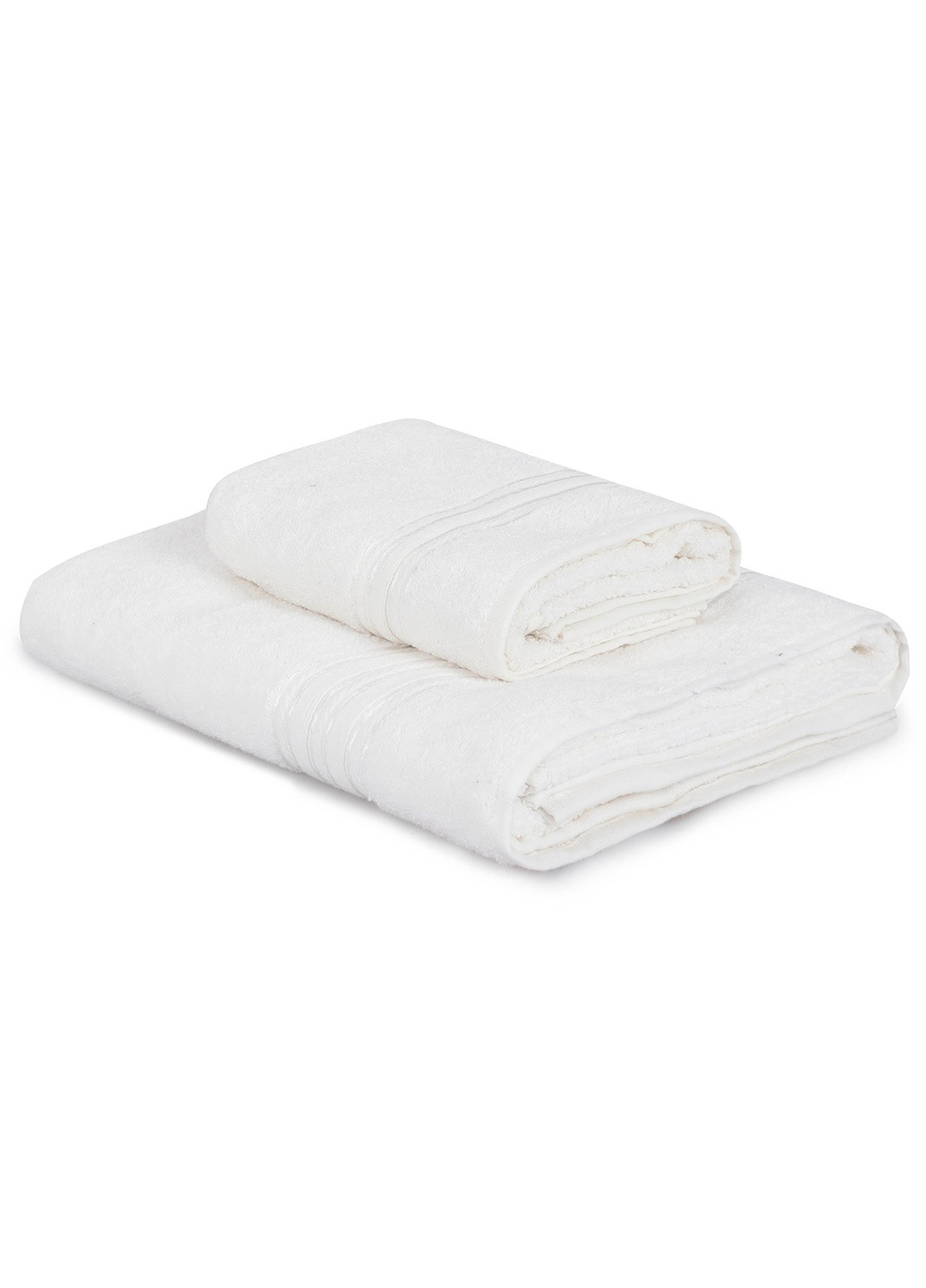 Набор турецких полотенец для ванной 2 шт (150x90 см, 90x50 см ) TURComFor белый