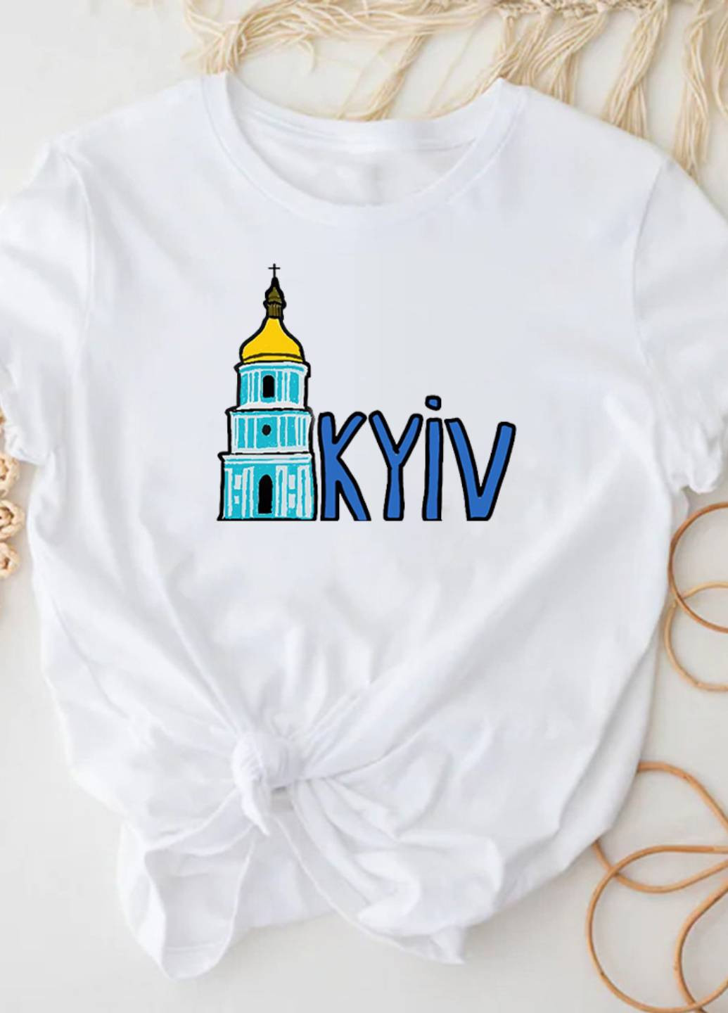 Белая демисезон футболка женская белая orthodox kyiv Love&Live