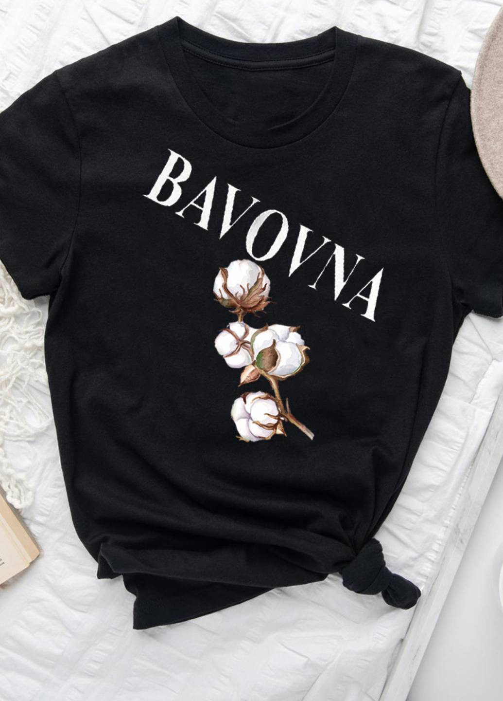 Черная демисезон футболка женская черная bavovna Love&Live