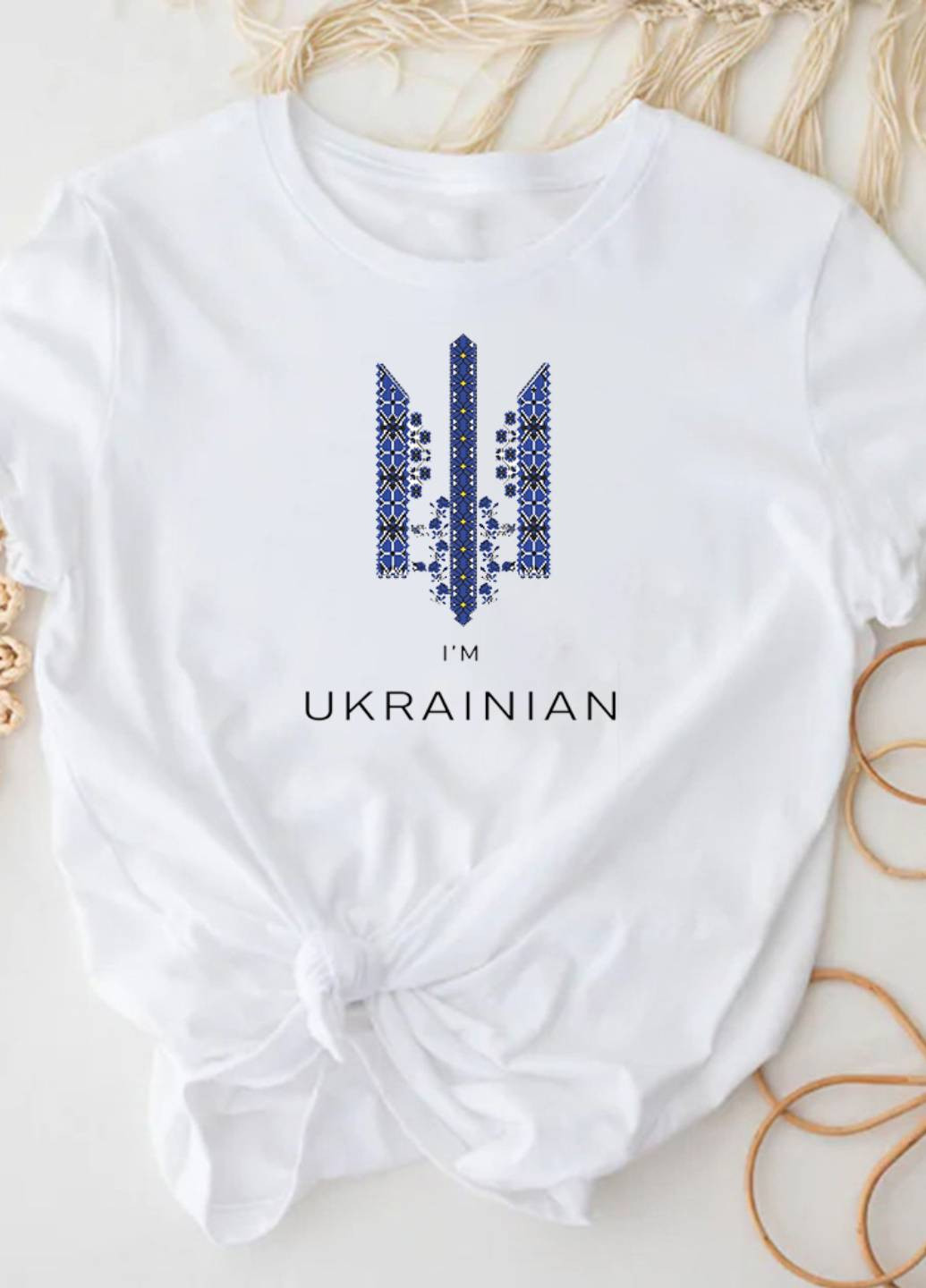 Белая футболка мужская белая i am ua-2 Love&Live