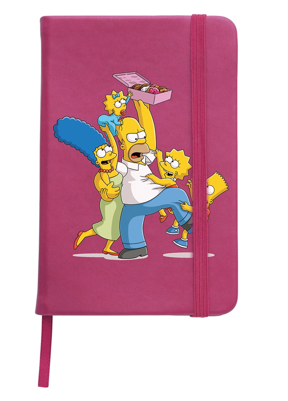 Блокнот А5 Сім'я Сімпсонів Малиновий (92228-3906-FU) MobiPrint (257326980)