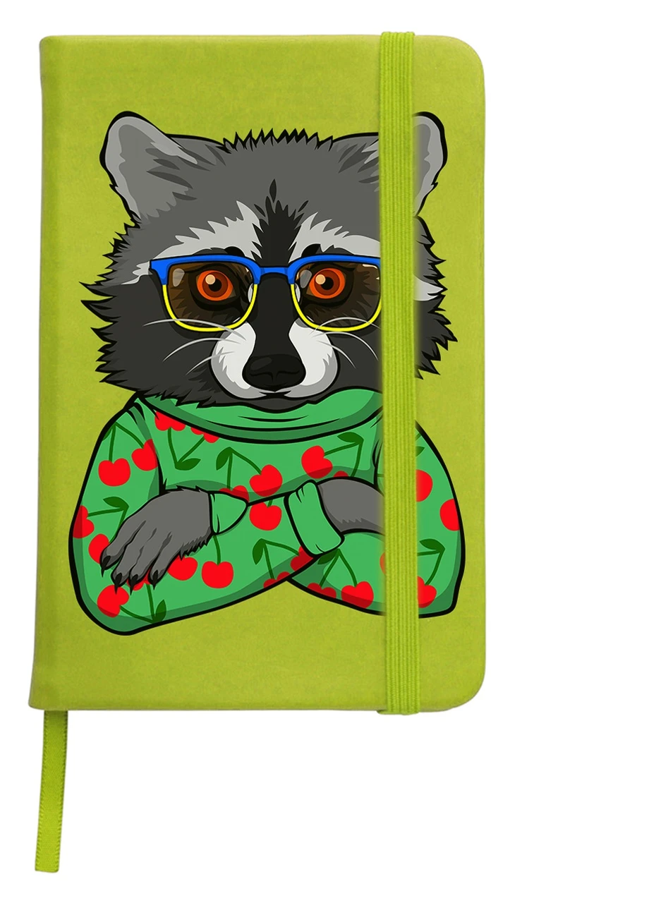 Блокнот А5 Енот Салатовый (92228-3884-LM) MobiPrint (257326191)