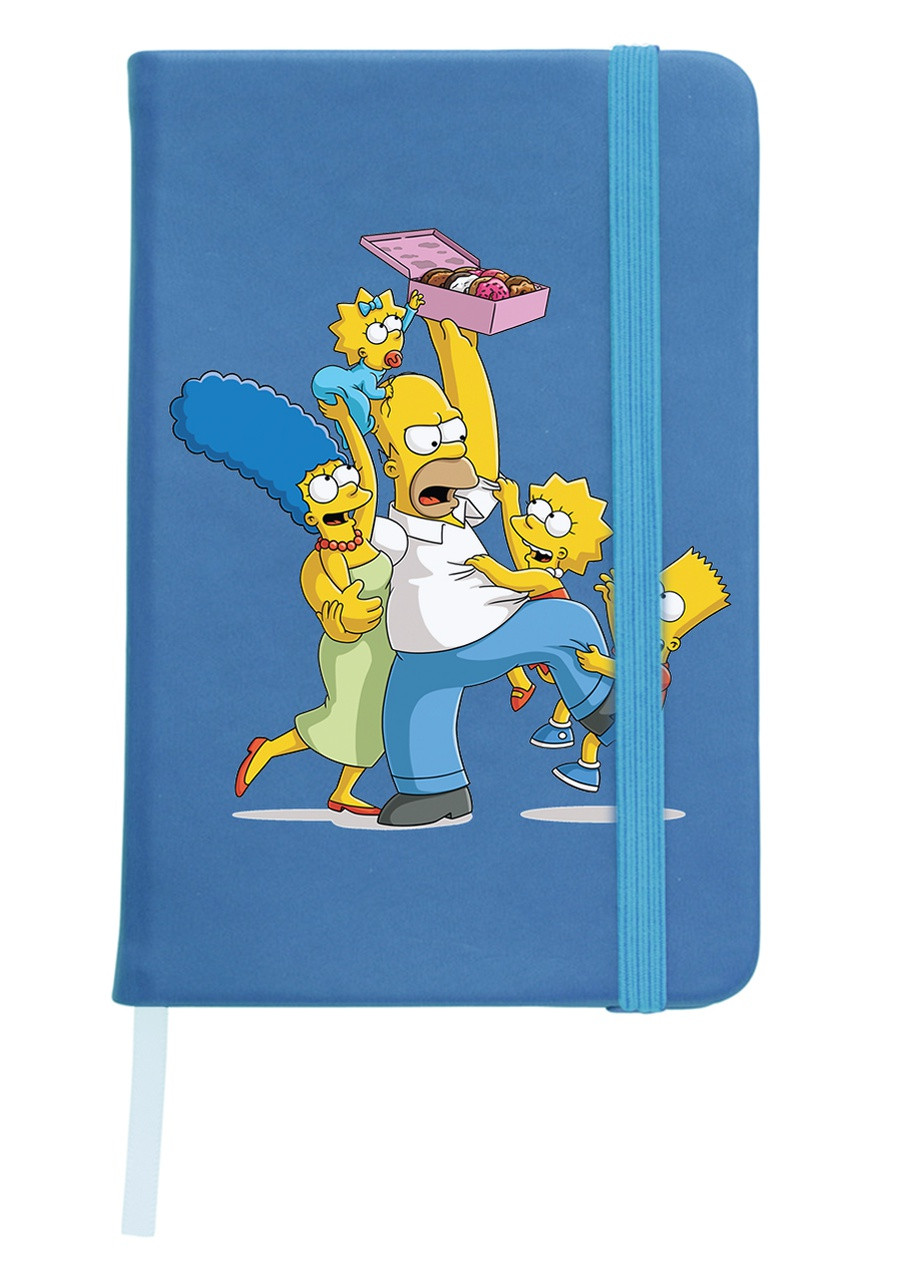 Блокнот А5 Сім'я Сімпсонів Світло-блакитний (92228-3906-SK) MobiPrint (257324452)