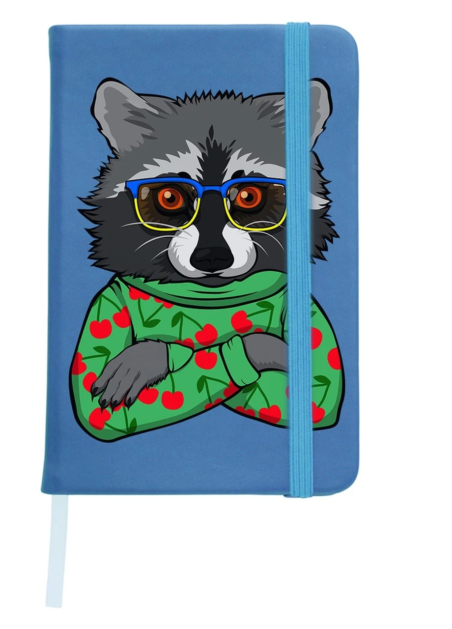 Блокнот А5 Єнот Світло-блакитний (92228-3884-SK) MobiPrint (257328836)