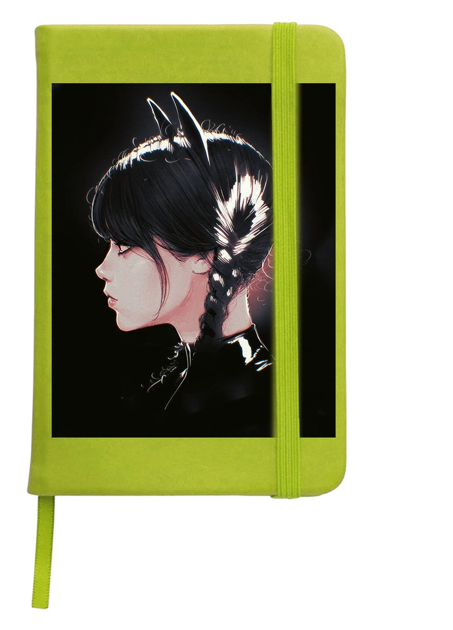 Блокнот А5 Уэнздей-кошка (Wensday) Салатовый (92228-3927-LM) MobiPrint (257325171)