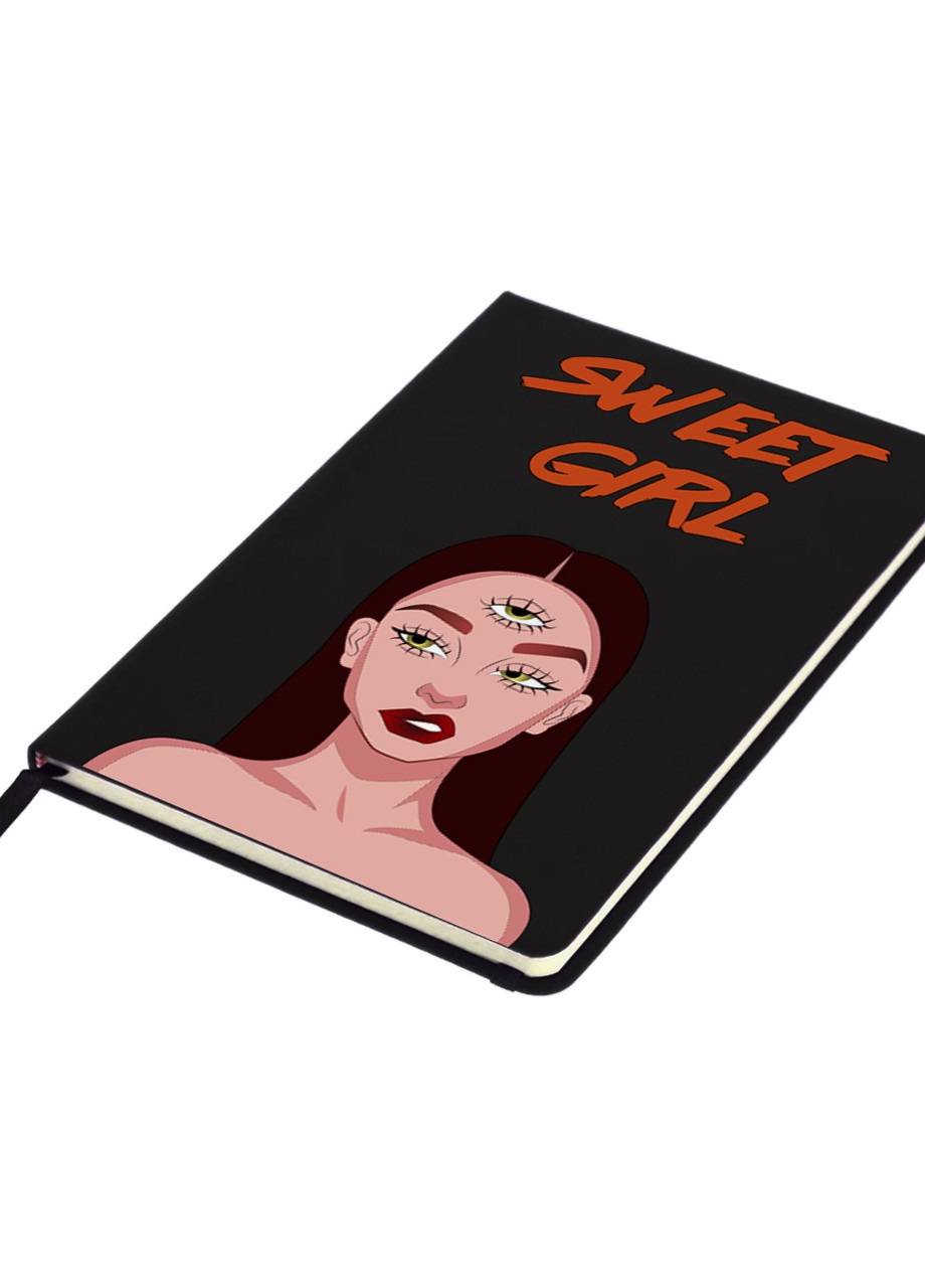Блокнот А5 Sweet girl Чорний (92228-1634-BK) MobiPrint (257325221)