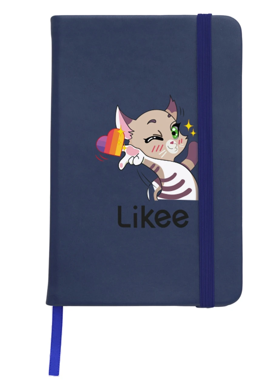 Блокнот А5 Лайк Котик (Likee Cat) Темно-синій (92228-1032-NB) MobiPrint (257323354)