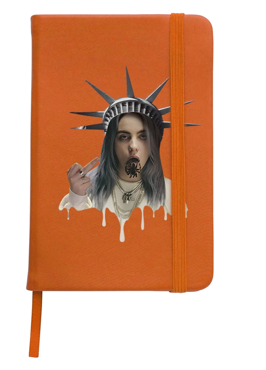 Блокнот А5 Билли Айлиш (Billie Eilish) Оранжевый (92228-1583-OG) MobiPrint (257326480)