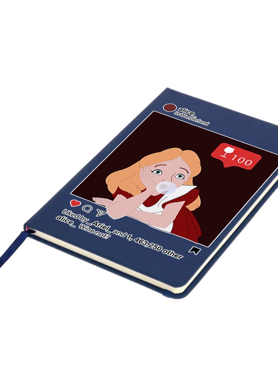 Блокнот А5 Аліса з жуйкою Темно-синій (92228-1433-NB) MobiPrint (257326509)