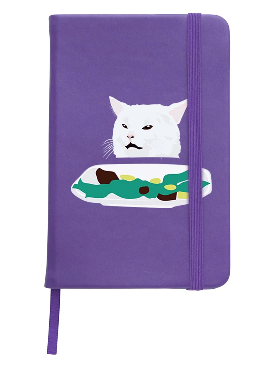 Блокнот А5 Кот за столом Фиолетовый (92228-2014-PU) MobiPrint (257325188)