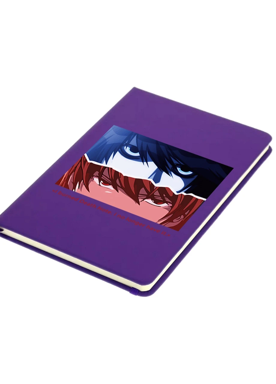 Блокнот А5 Эл Лоулайт и Кира Тетрадь смерти (Death Note) Фиолетовый (92228-2825-PU) MobiPrint (257323394)