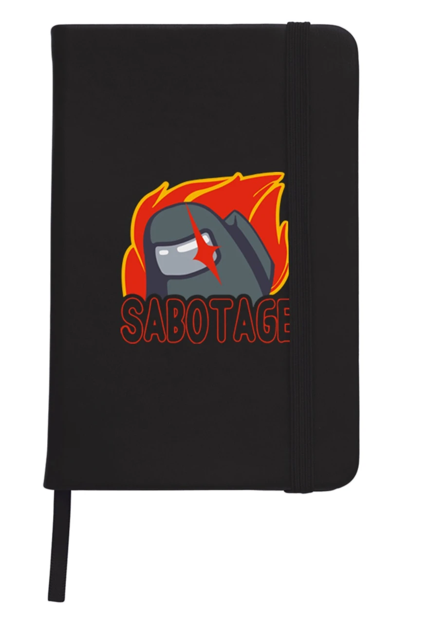Блокнот А5 Амонг Ас (Sabotage Among Us) Чорний (92228-2426-BK) MobiPrint (257325104)