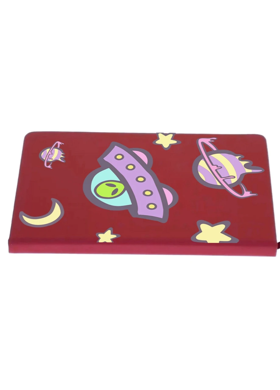 Блокнот А5 Інопланетяни у космосі (Aliens in space) Червоний (92228-2854-RD) MobiPrint (257328061)