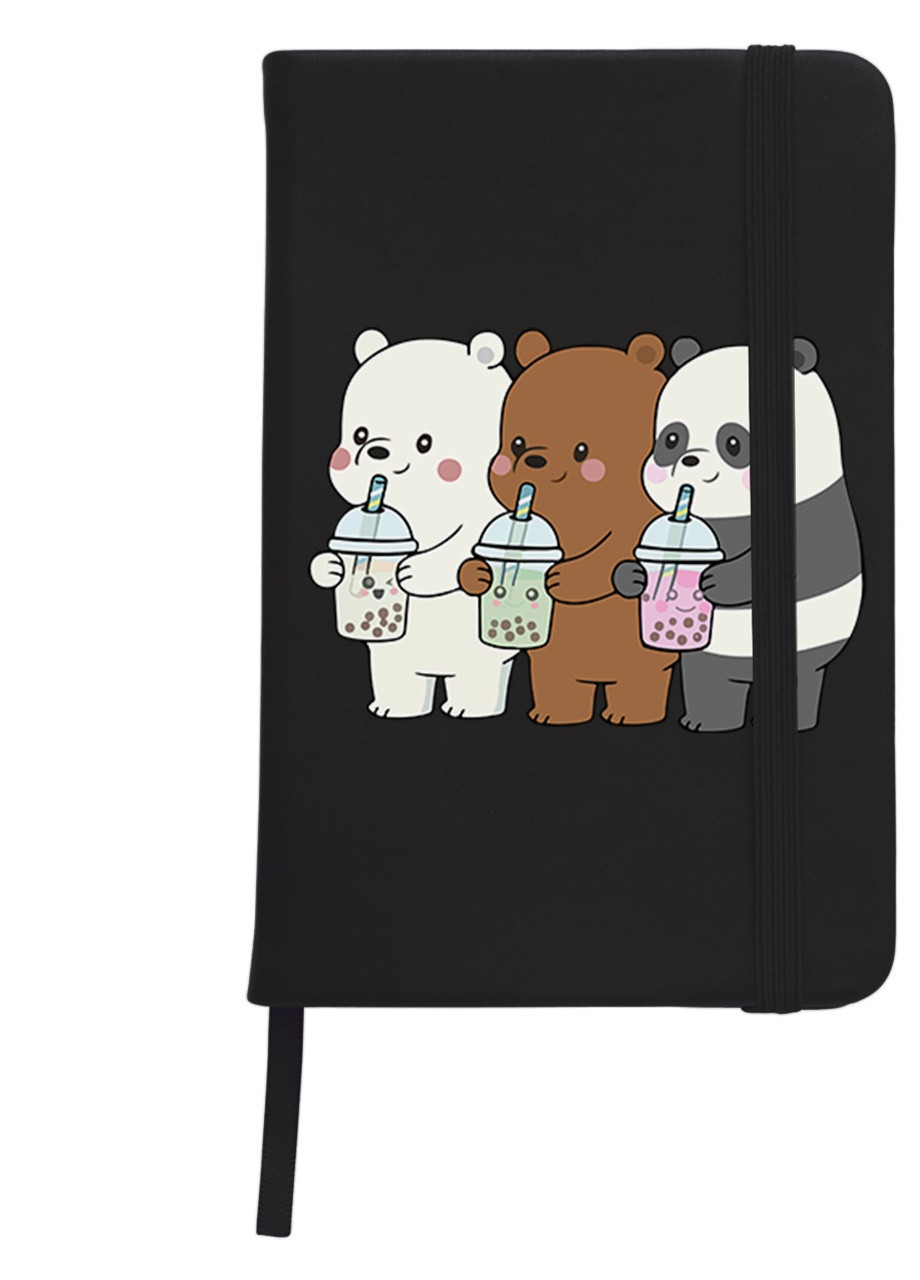 Блокнот А5 Вся правда про ведмедів (We Bare Bears) Чорний (92228-2896-BK) MobiPrint (257324750)