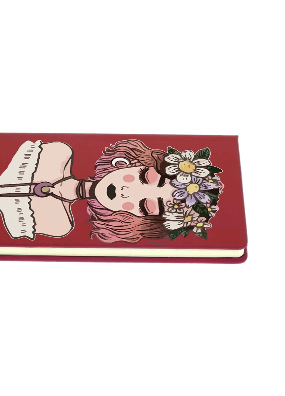 Блокнот А5 Дівчина з квітами (Girl with flowers) Червоний (92228-2841-RD) MobiPrint (257321713)