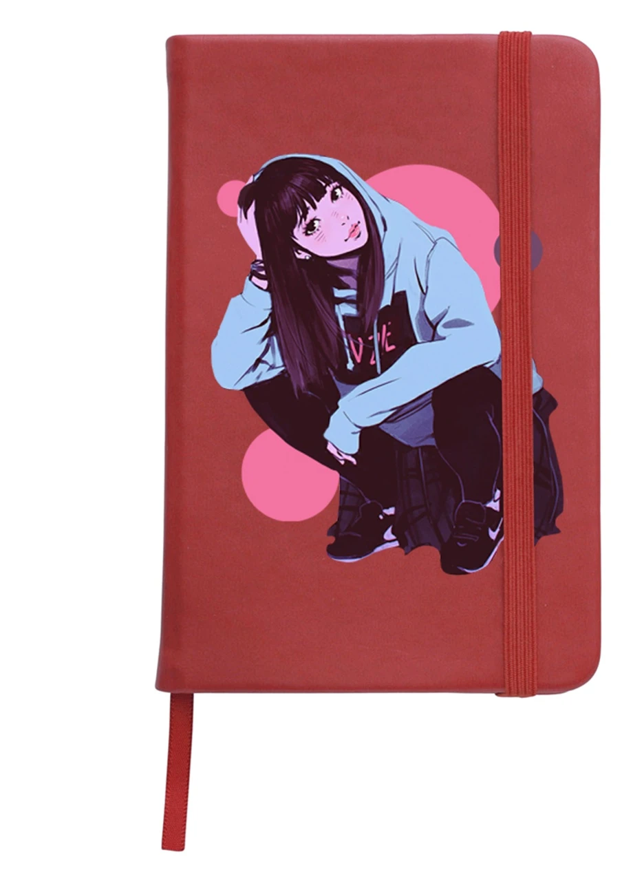 Блокнот А5 Дівчина (Girl) Червоний (92228-2836-RD) MobiPrint (257328327)