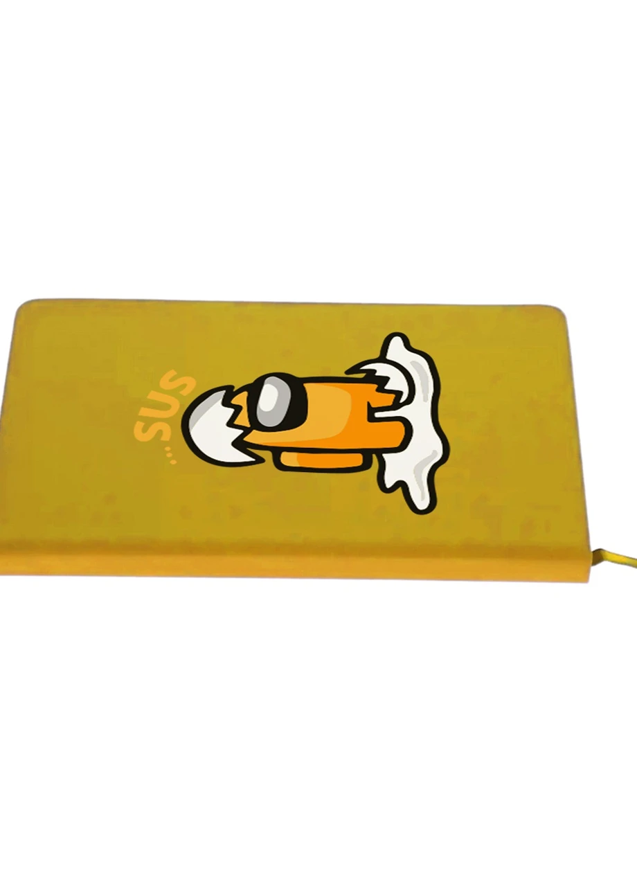 Блокнот А5 Амонг Ас Оранжевый яйцо (Among Us Orange egg) Желтый (92228-2597-SY) MobiPrint (257328696)