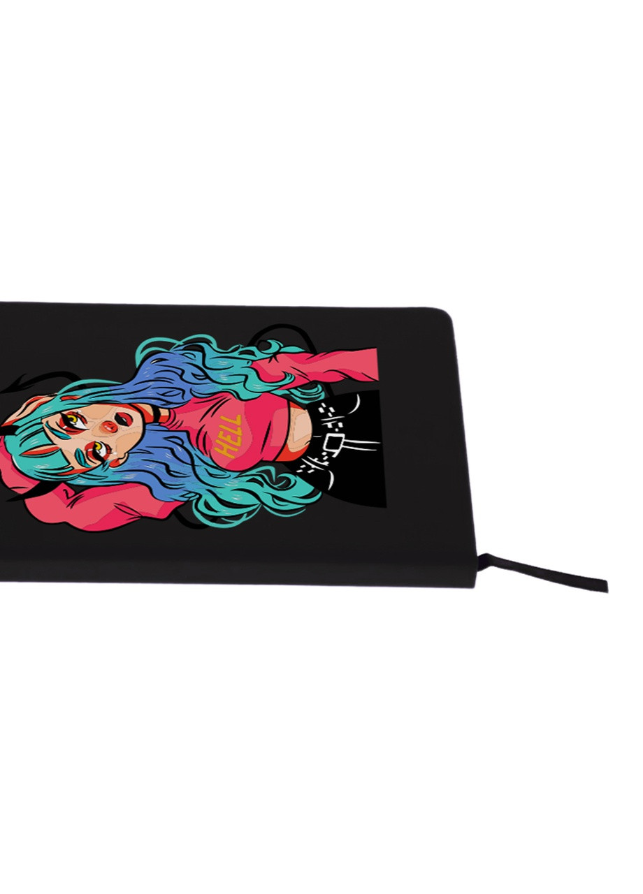Блокнот А5 Девушка демон (Cute Girl Illustration Art) Черный (92228-2838-BK) MobiPrint (257322952)