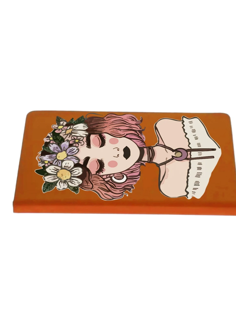 Блокнот А5 Дівчина з квітами (Girl with flowers) Помаранчевий (92228-2841-OG) MobiPrint (257322976)