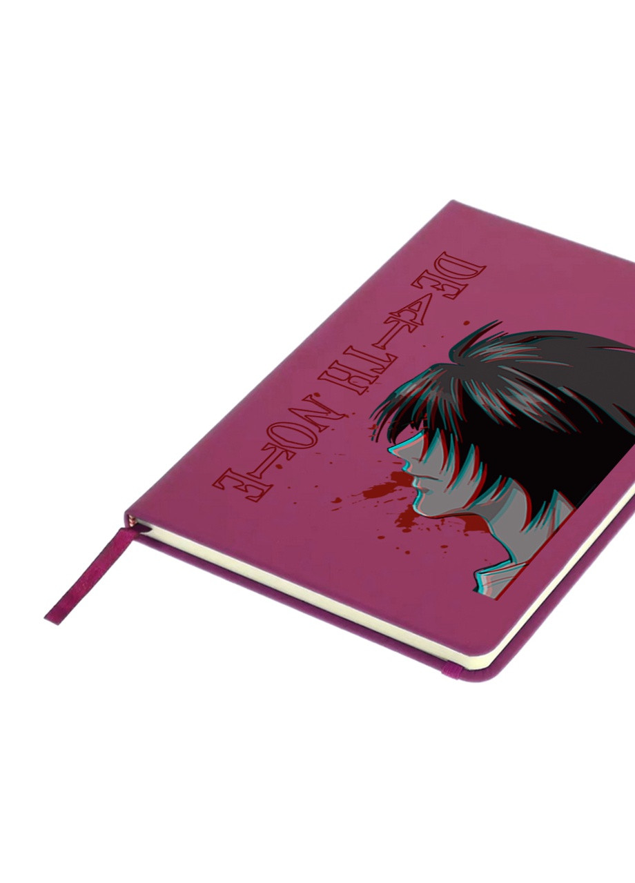 Блокнот А5 Ел Лоулайт Зошит смерті (L Death Note) Малиновий (92228-2824-FU) MobiPrint (257325860)