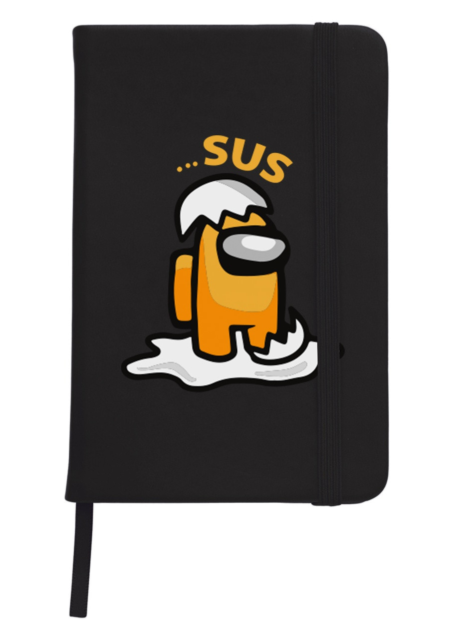 Блокнот А5 Амонг Ас Оранжевый яйцо (Among Us Orange egg) Черный (92228-2597-BK) MobiPrint (257324968)