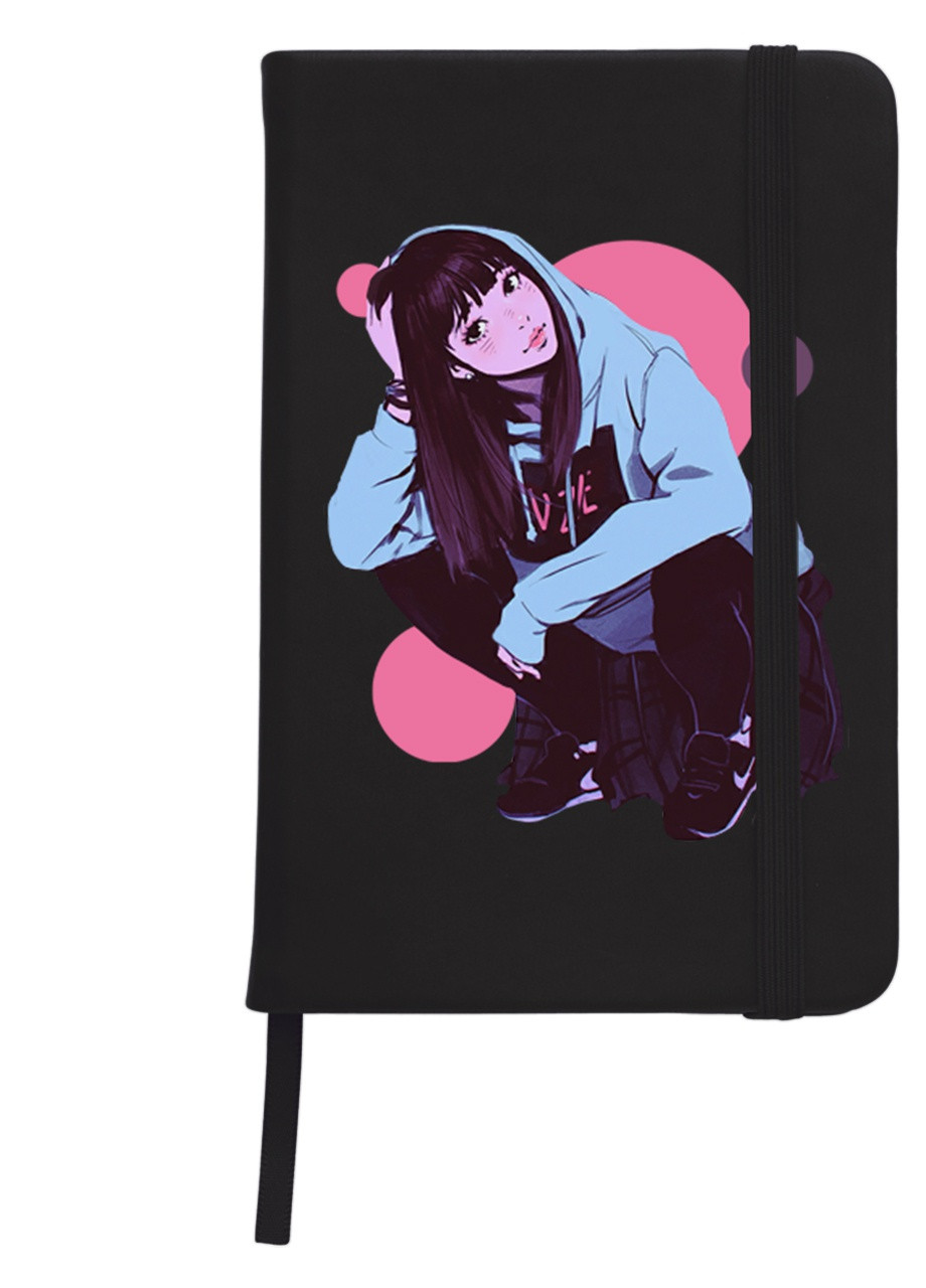 Блокнот А5 Девушка (Girl) Черный (92228-2836-BK) MobiPrint (257322899)