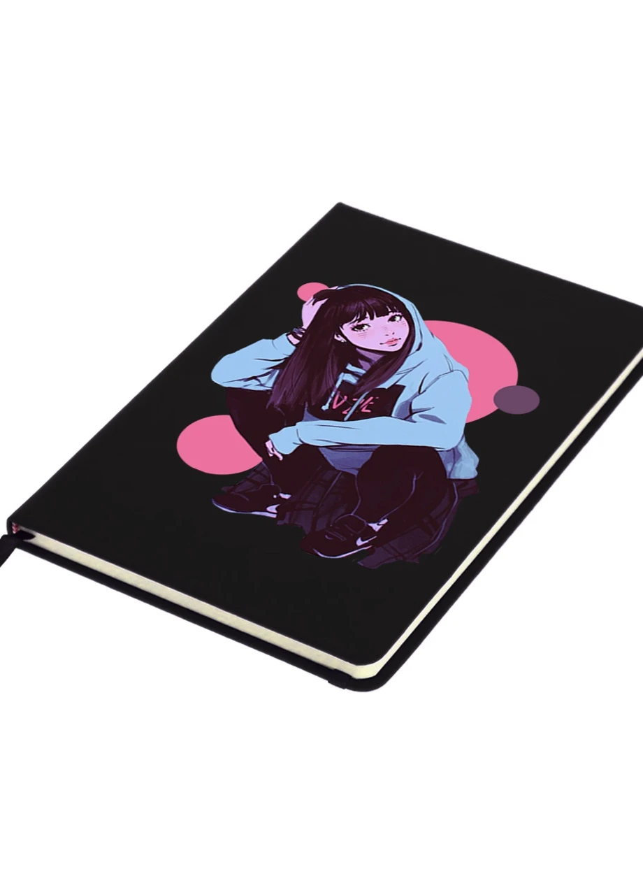 Блокнот А5 Девушка (Girl) Черный (92228-2836-BK) MobiPrint (257322899)