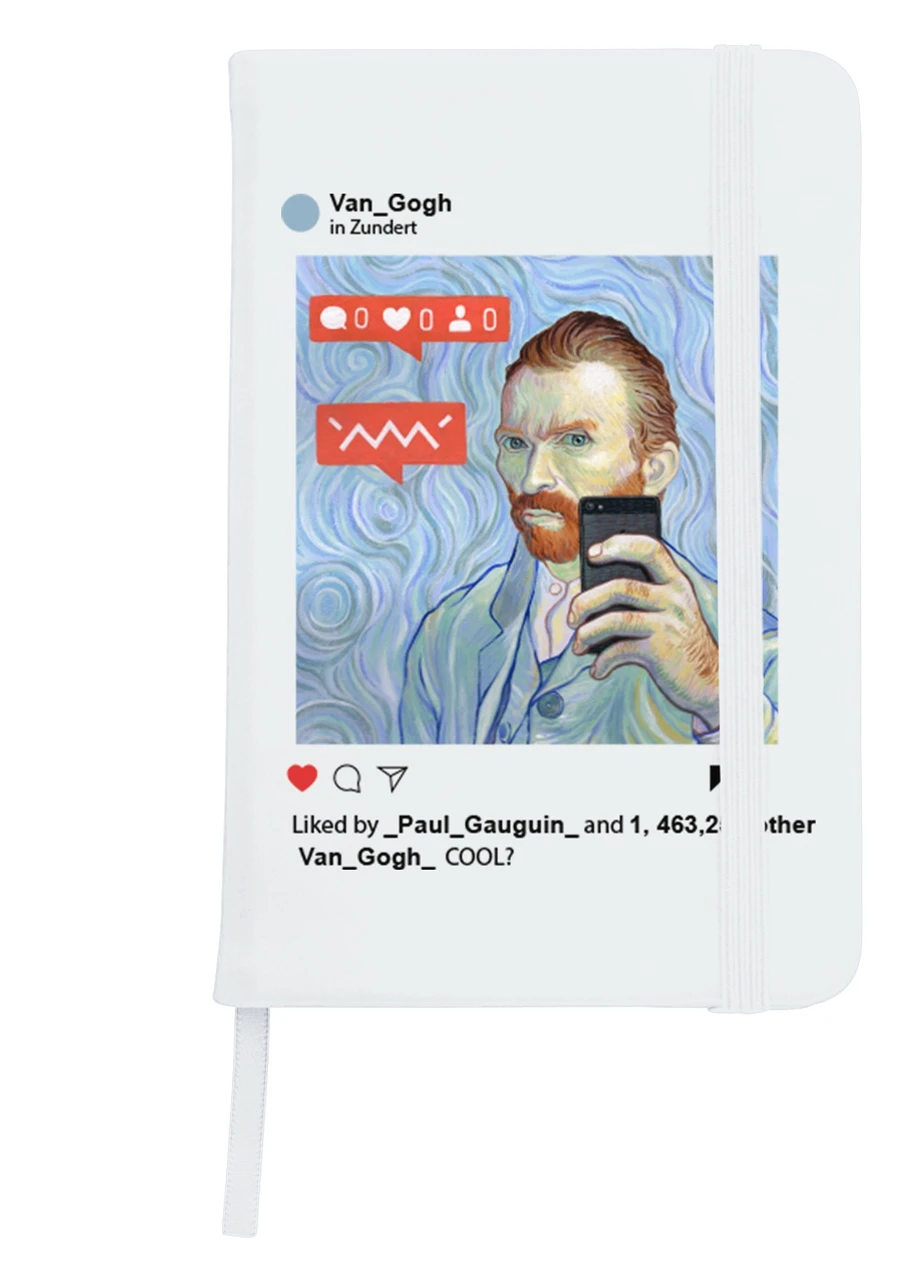 Блокнот А5 Інстаграм Вінсент Ван Гог (Instagram Vincent van Gogh) Білий (92228-2951-WT) MobiPrint (257327661)
