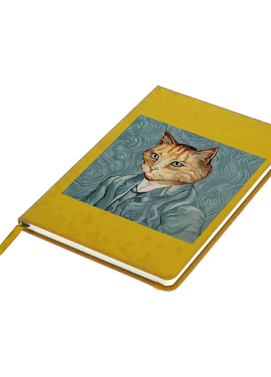 Блокнот А5 Кот Винсент Ван Гог (Vincent van Gogh Cat) Желтый (92228-2959-SY) MobiPrint (257323636)