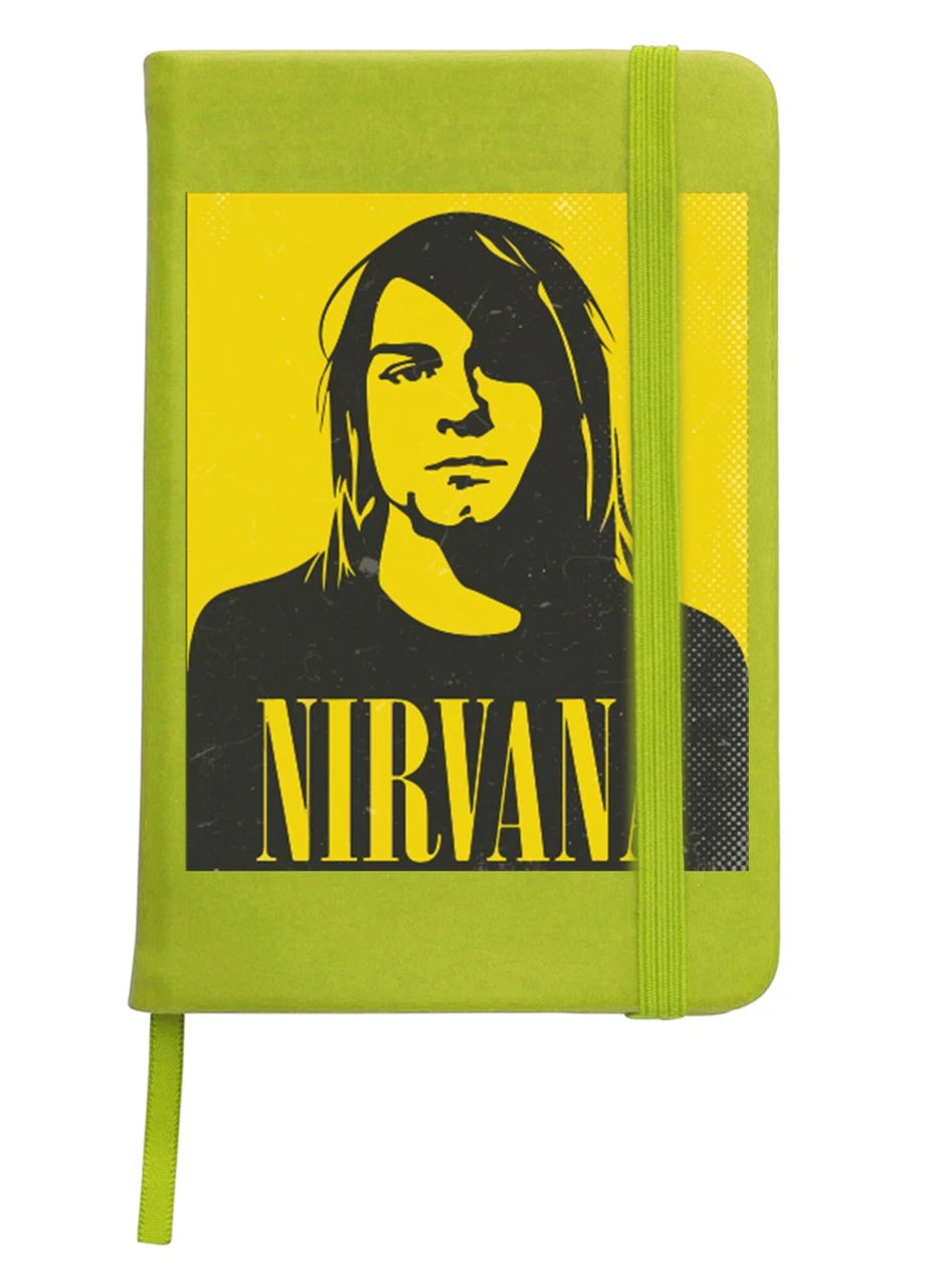Блокнот А5 Курт Кобейн Нірвана (Kurt Cobain Nirvana) Салатовий (92228-2970-LM) MobiPrint (257325560)