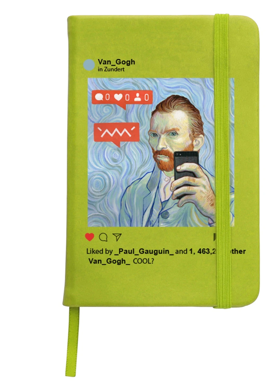 Блокнот А5 Инстаграм Винсент Ван Гог (Instagram Vincent van Gogh) Салатовый (92228-2951-LM) MobiPrint (257323362)