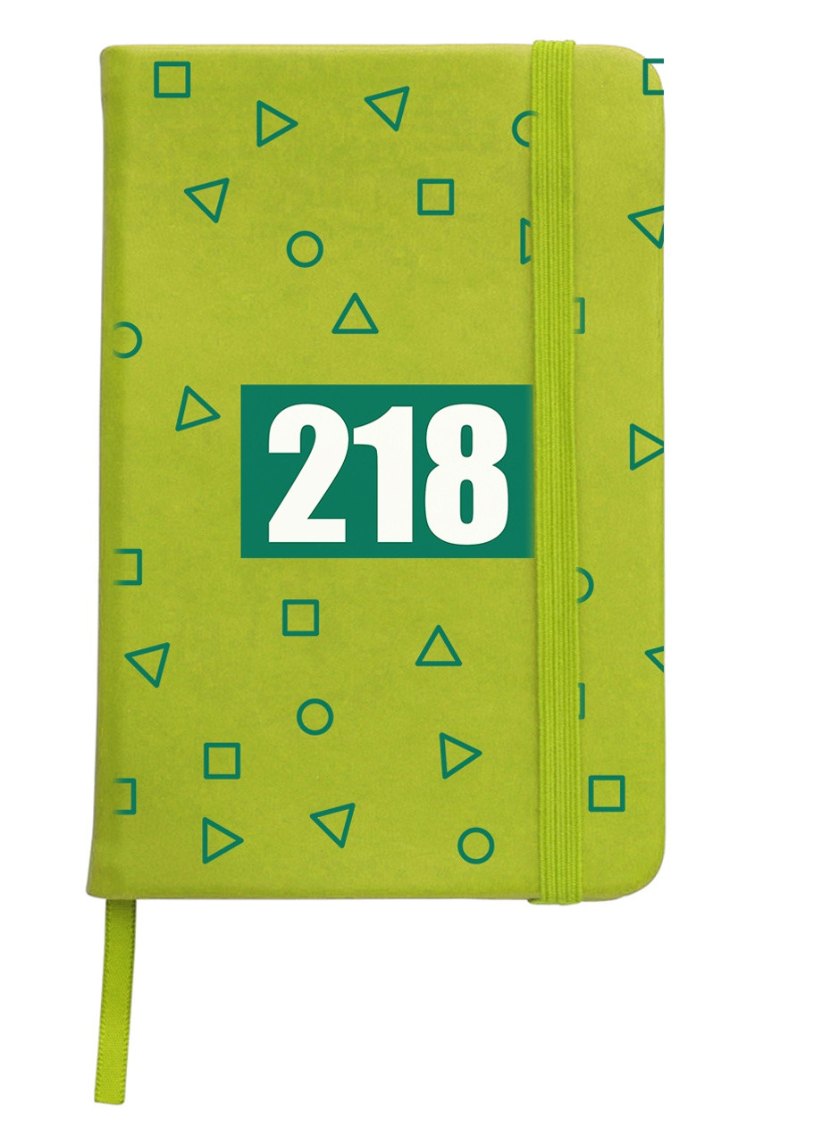 Блокнот А5 Номер 218 Парк Гра в кальмара (Squid Game) Салатовий (92228-3354-LM) MobiPrint (257321628)