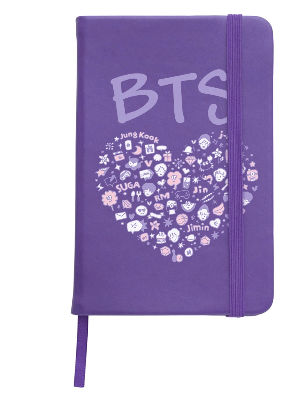 Блокнот А5 БТС (BTS) Фіолетовий (92228-3268-PU) MobiPrint (257322658)