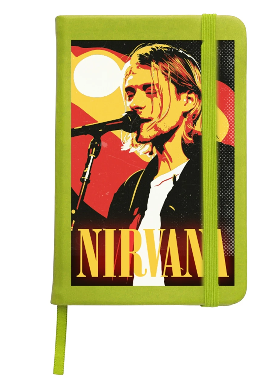 Блокнот А5 Курт Кобейн Нірвана (Kurt Cobain Nirvana) Салатовий (92228-2971-LM) MobiPrint (257325822)