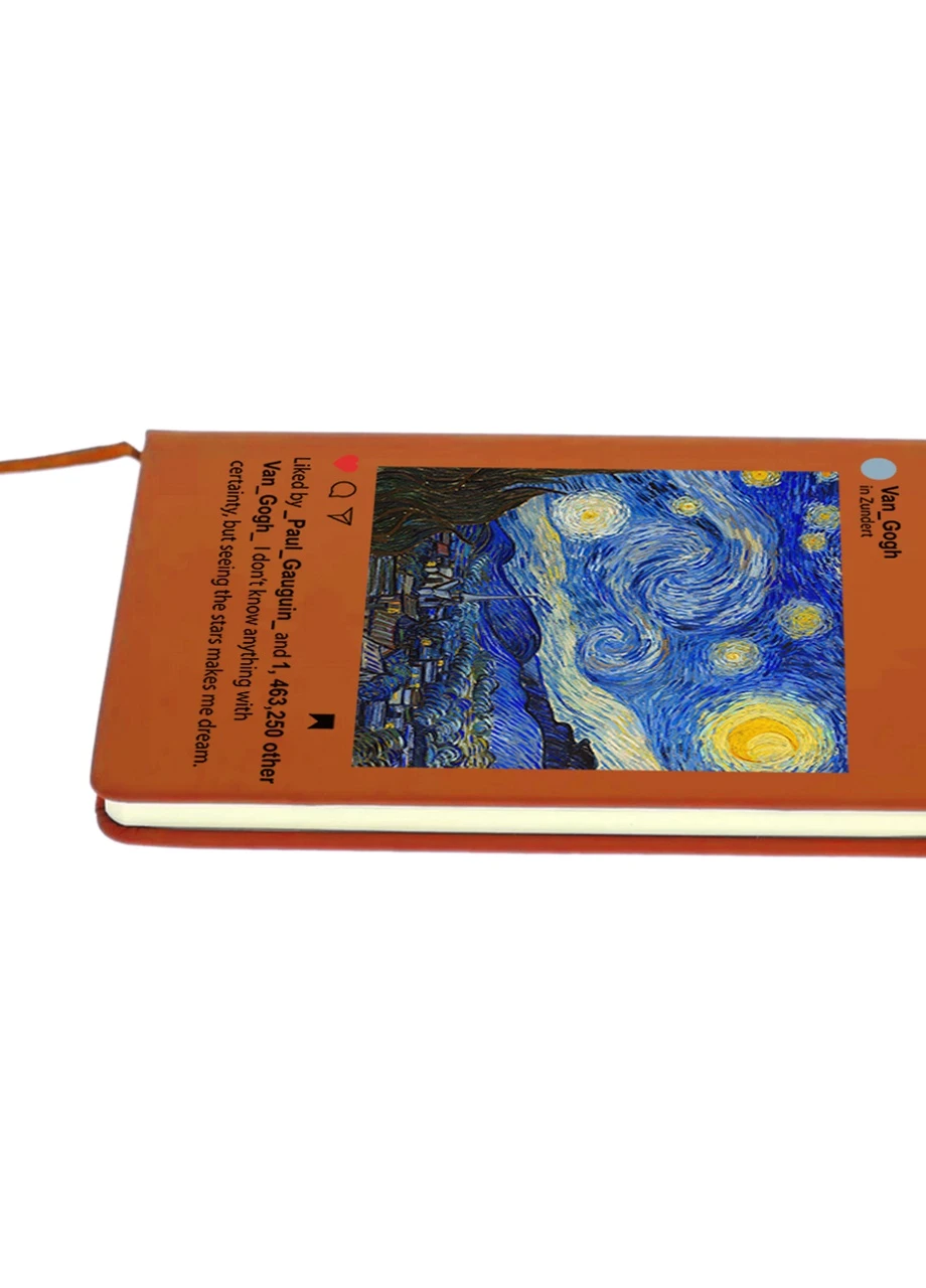 Блокнот А5 Инстаграм Звёздная ночь Винсент Ван Гог (Instagram van Gogh) Оранжевый (92228-2965-OG) MobiPrint (257325785)