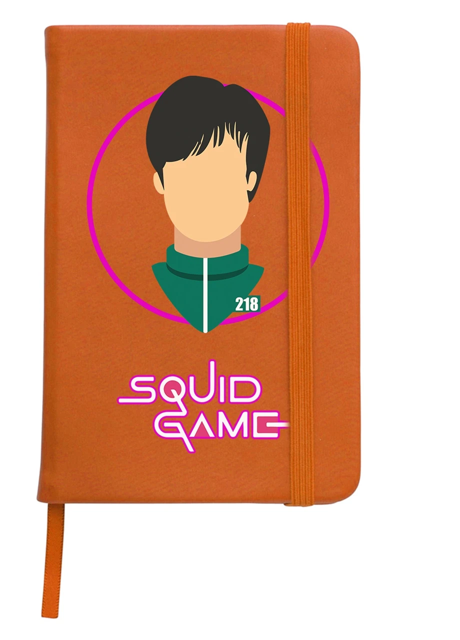 Блокнот А5 Парк Хае-су эс чо Санг-ву Игра в кальмара (Squid Game) Оранжевый (92228-3353-OG) MobiPrint (257323291)