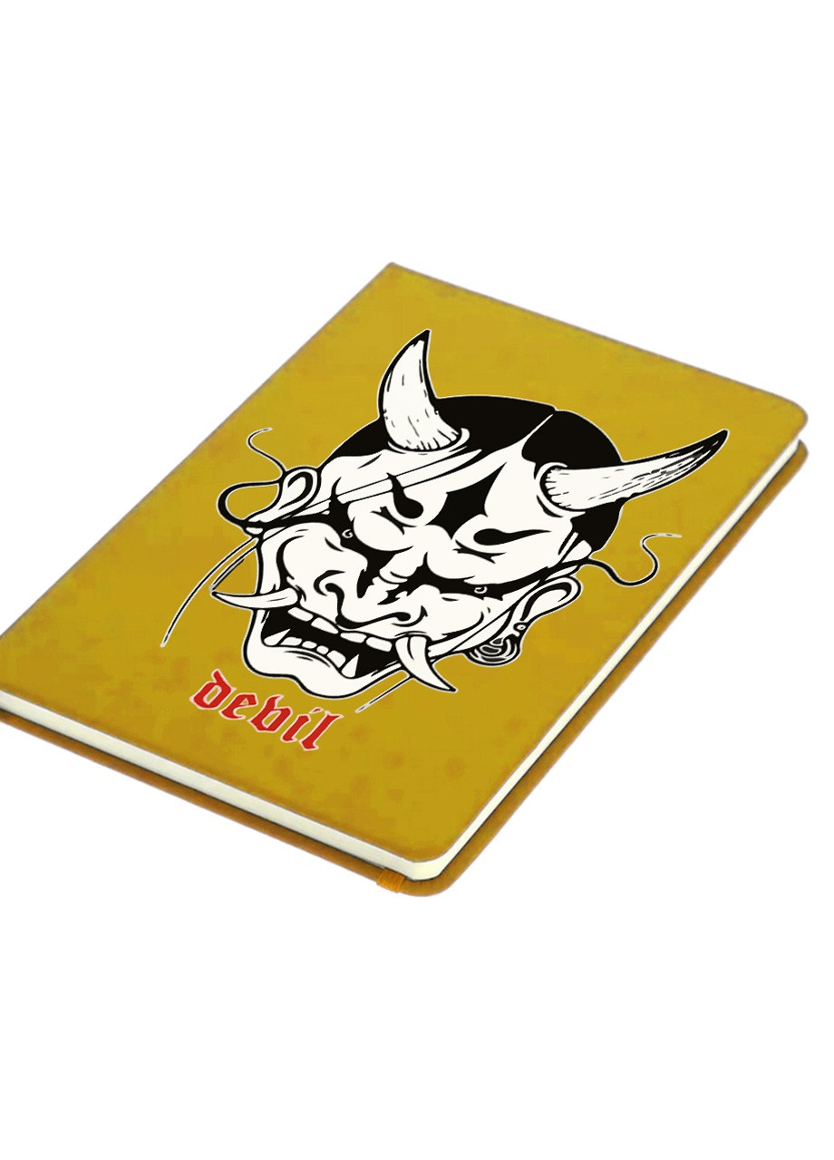 Блокнот А5 Японська маска демона (Japanese demon mask) Жовтий (92228-3328-SY) MobiPrint (257328669)