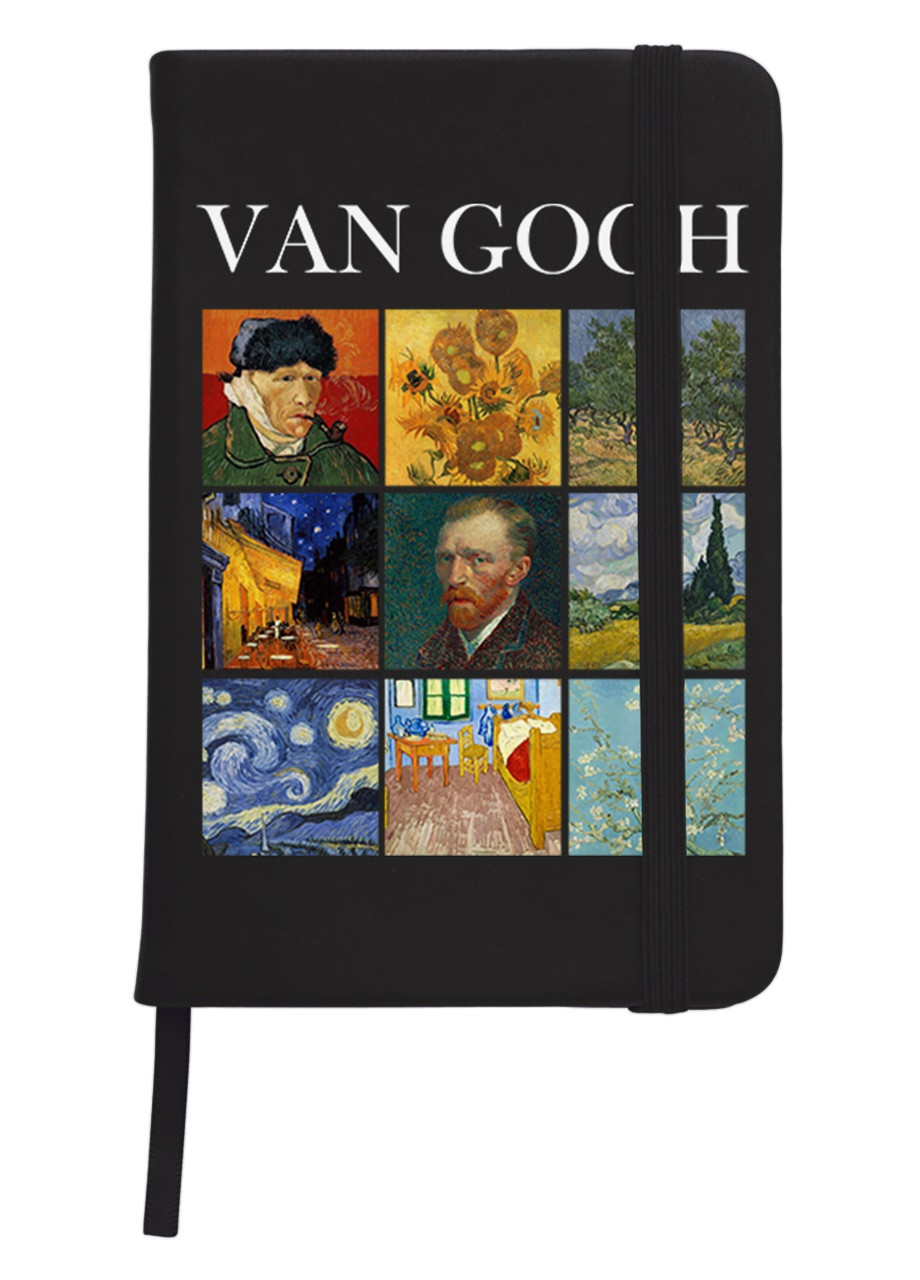 Блокнот А5 Винсент Ван Гог Картины (Vincent van Gogh) Черный (92228-2960-BK) MobiPrint (257328605)