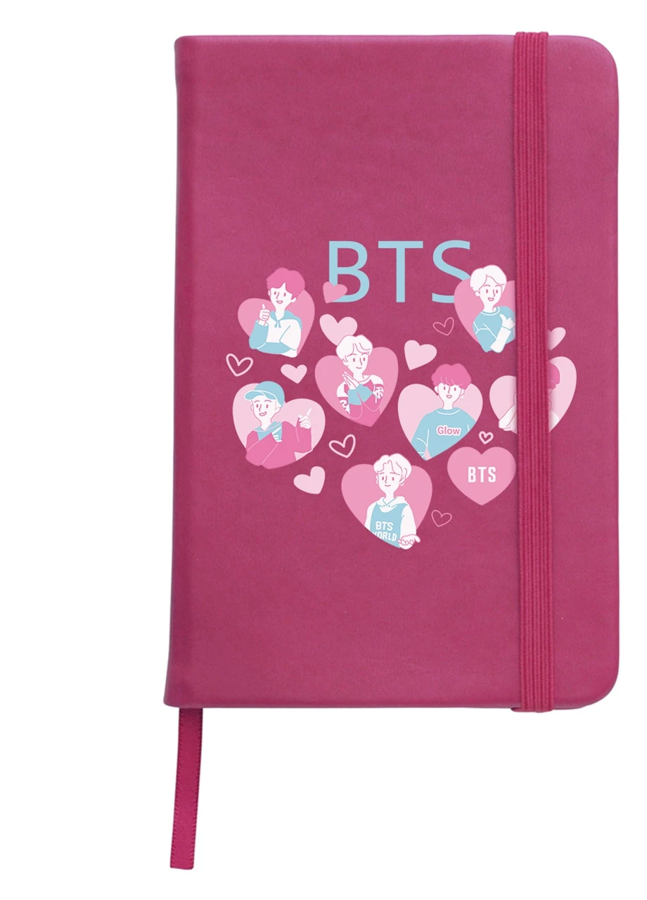 Блокнот А5 БТС (BTS) Малиновий (92228-3263-FU) MobiPrint (257328410)