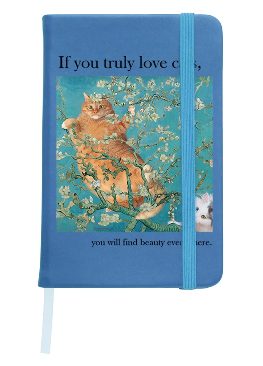 Блокнот А5 Кот Винсент Ван Гог (Vincent van Gogh Cat) Светло-голубой (92228-2963-SK) MobiPrint (257328188)