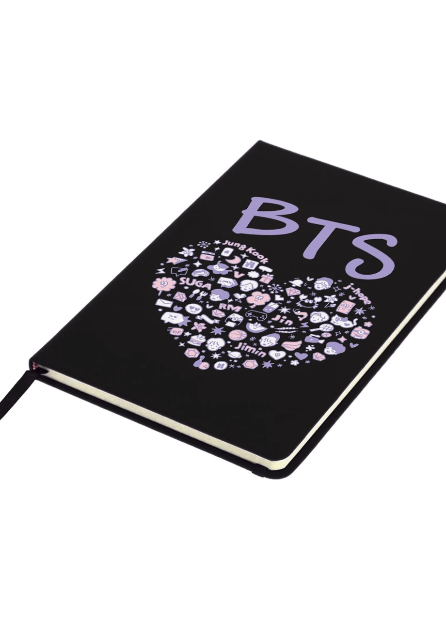 Блокнот А5 БТС (BTS) Чорний (92228-3268-BK) MobiPrint (257325520)