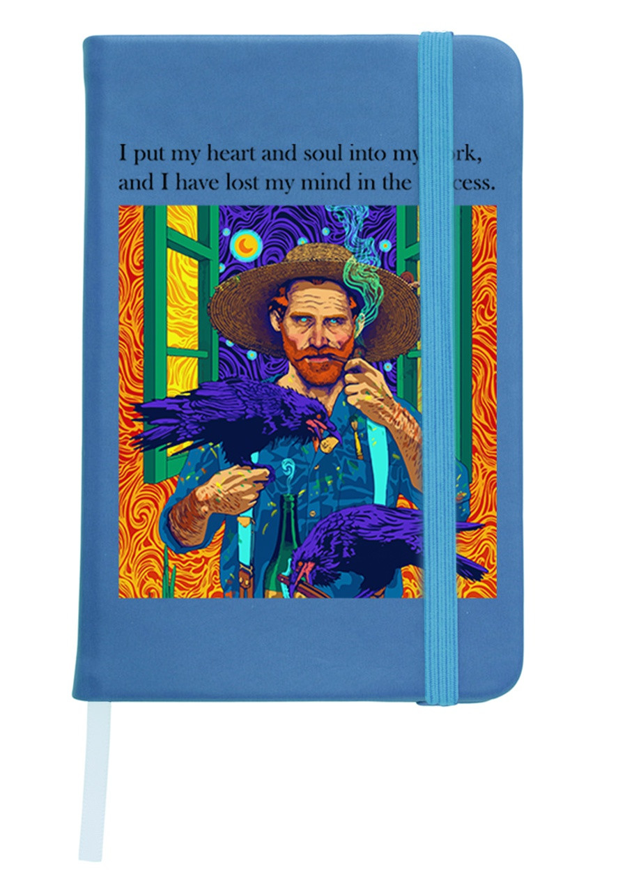 Блокнот А5 Винсент Ван Гог Ворон (Vincent van Gogh) Светло-голубой (92228-2961-SK) MobiPrint (257328892)