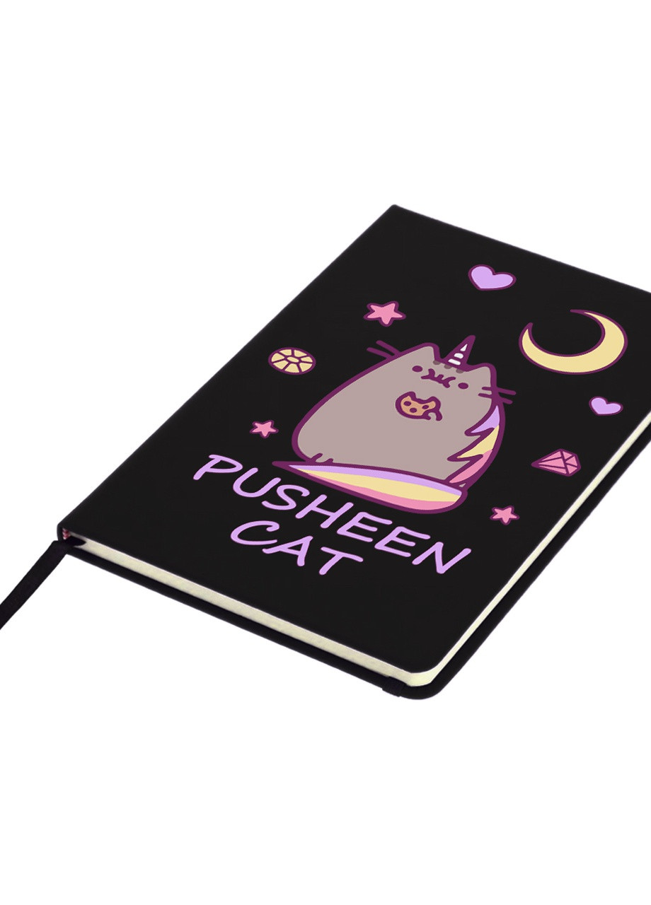 Блокнот А5 Кіт Пушин (Pusheen Cat) Чорний (92228-3349-BK) MobiPrint (257321549)