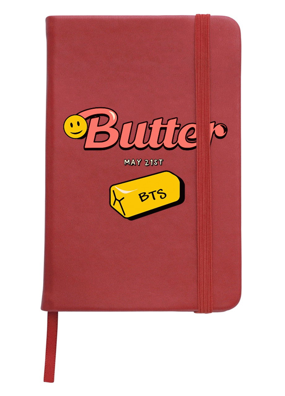 Блокнот А5 Butter БТС (BTS) Червоний (92228-3257-RD) MobiPrint (257324210)