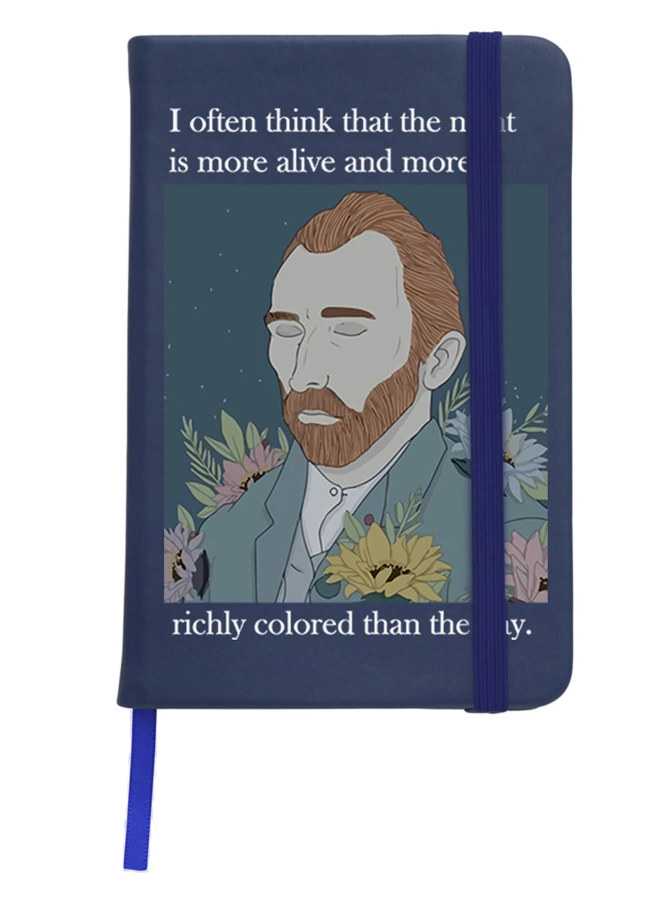 Блокнот А5 Винсент Ван Гог (Vincent van Gogh) Темно-синий (92228-2962-NB) MobiPrint (257324402)