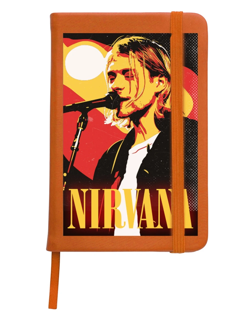 Блокнот А5 Курт Кобейн Нирвана (Kurt Cobain Nirvana) Оранжевый (92228-2971-OG) MobiPrint (257323561)