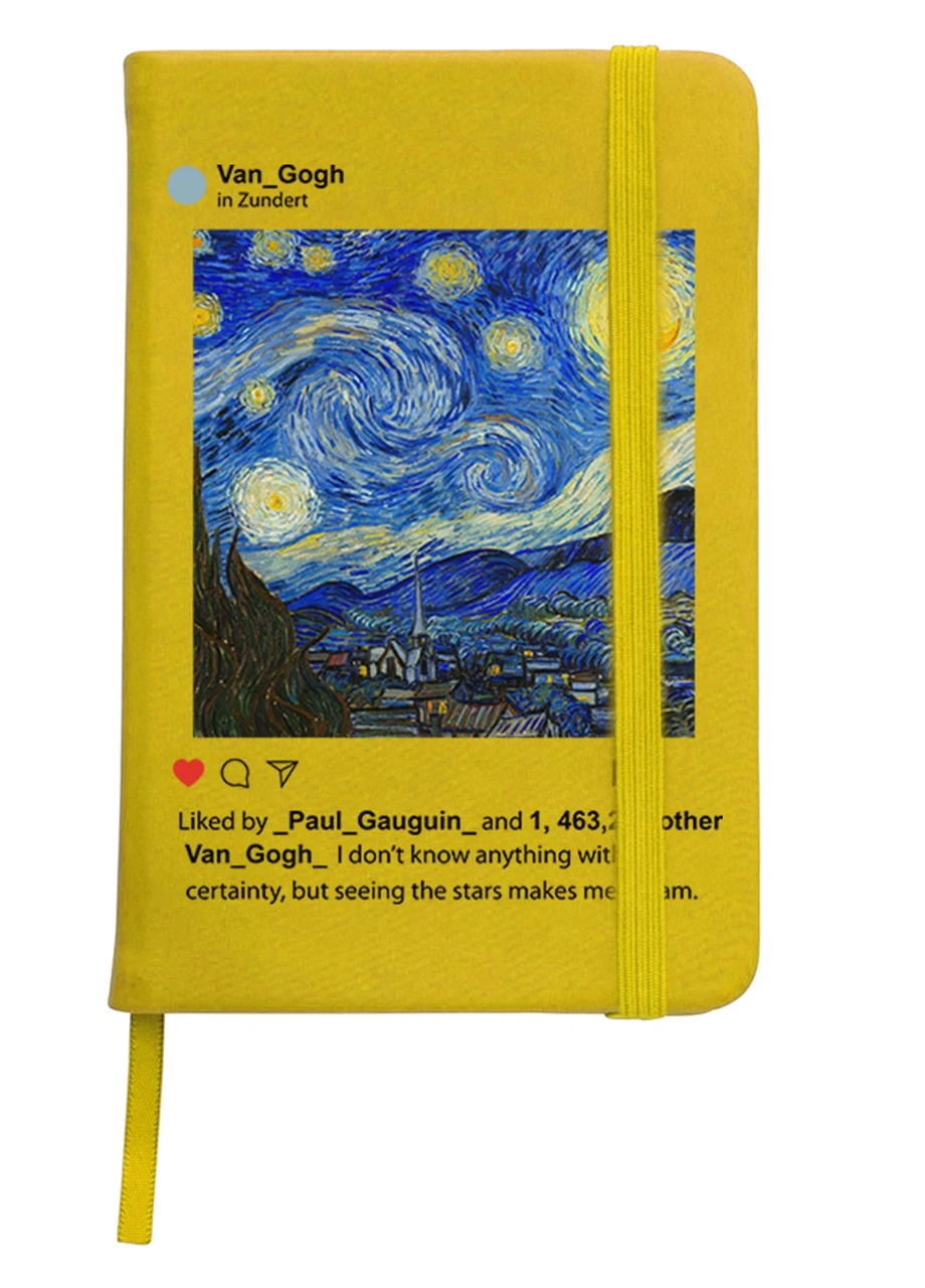 Блокнот А5 Инстаграм Звёздная ночь Винсент Ван Гог (Instagram van Gogh) Желтый (92228-2965-SY) MobiPrint (257322041)