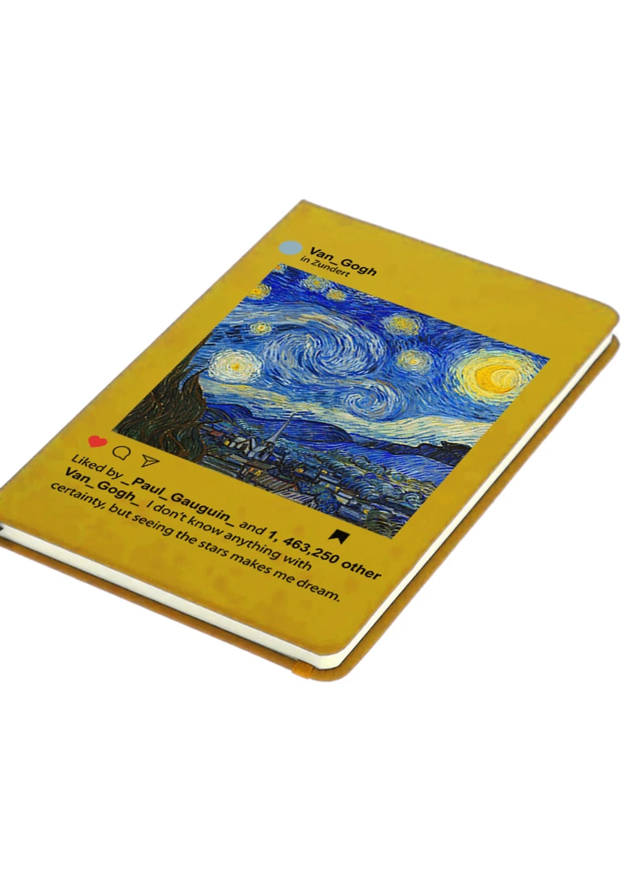 Блокнот А5 Инстаграм Звёздная ночь Винсент Ван Гог (Instagram van Gogh) Желтый (92228-2965-SY) MobiPrint (257322041)